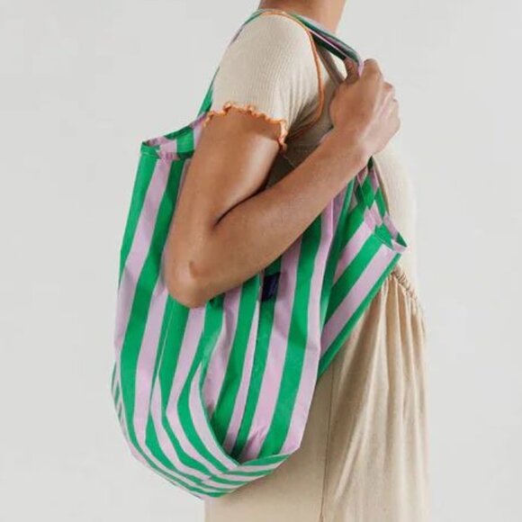 NWT Standard Baggu - Pink Green Awning Stripe - Picture 5 of 7